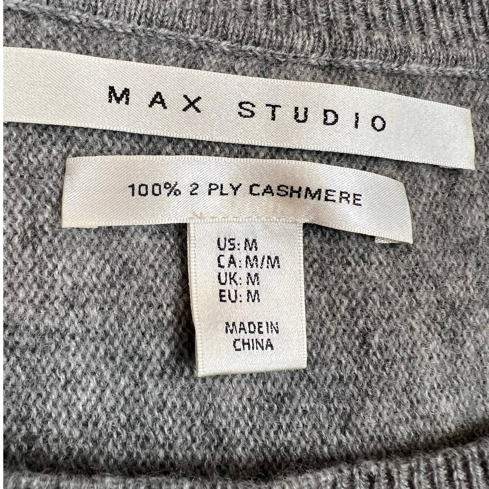 100% Cashmere Gray Sweater Women’s M Soft Luxury Crewneck Pullover - Picture 6 of 7